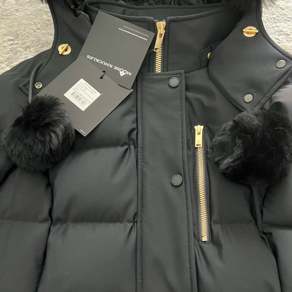 VEUC Moose Knuckles Gold Cambria goose down jacket black size L - Picture 7 of 11